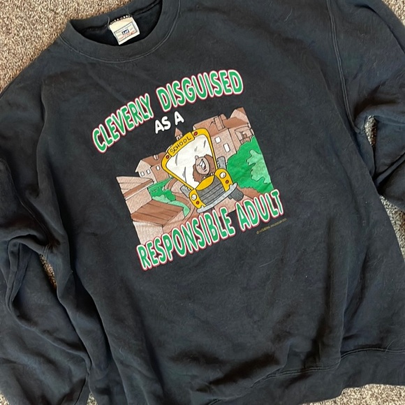 Lee Tops - Vintage Lee Heavyweight Bus Driver Humor Funny Graphic Sweatshirt 80’s Unisex XL